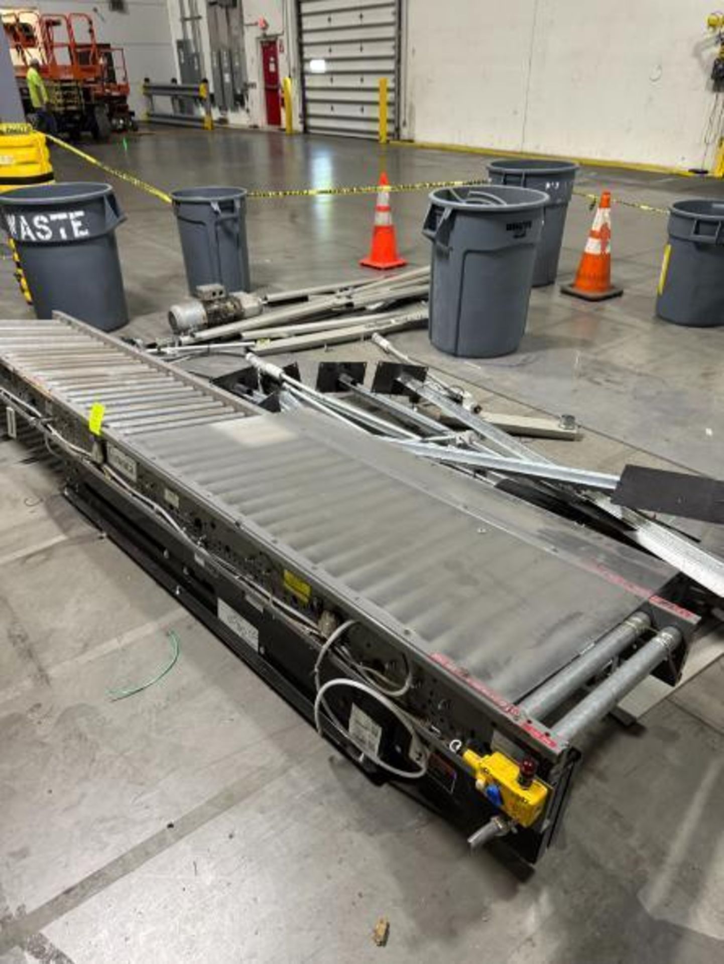 group of misc- roller conveyors & stands, motors, parts,