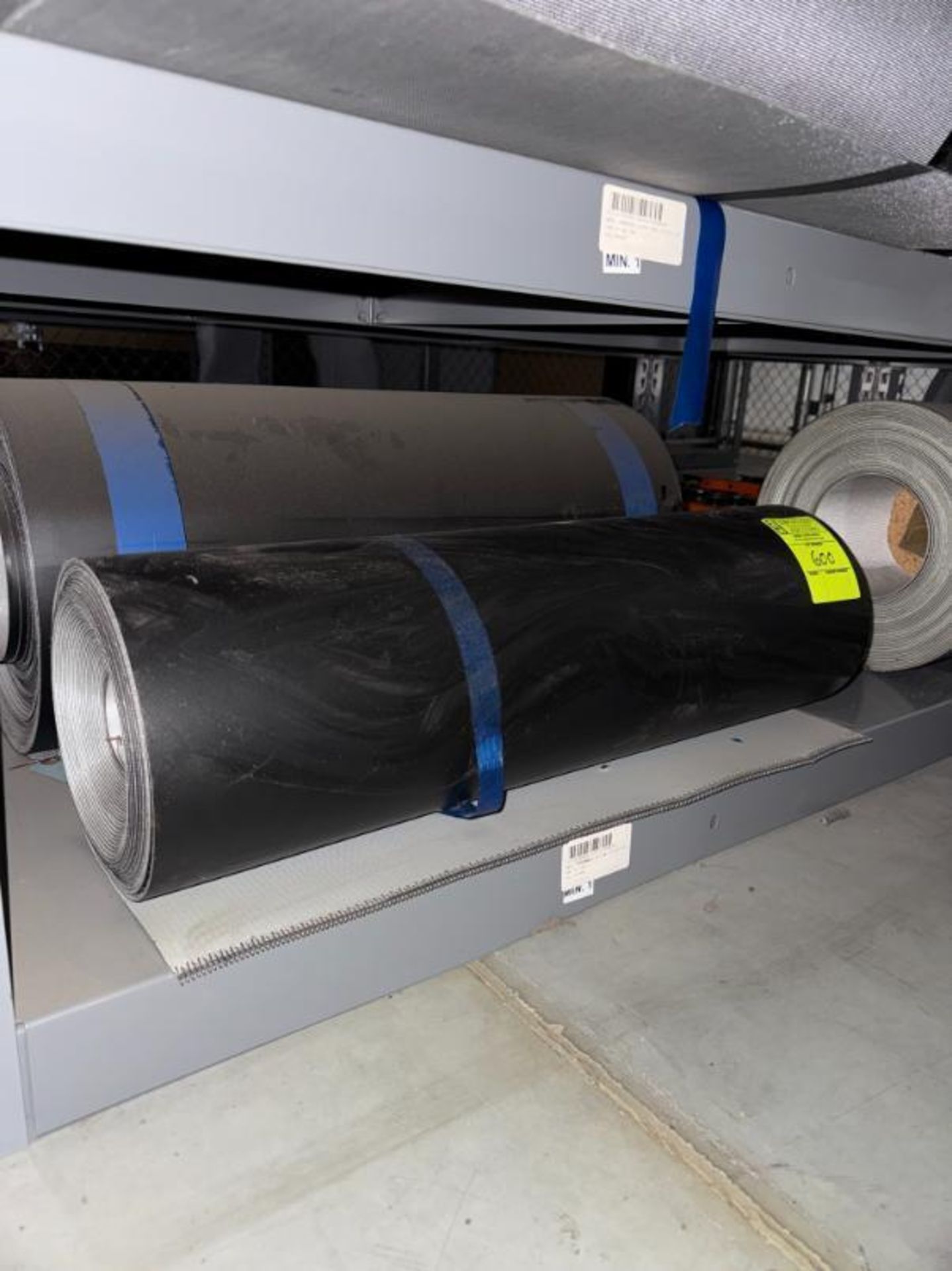 contents of shelf- 27 9/16" conveyor belts