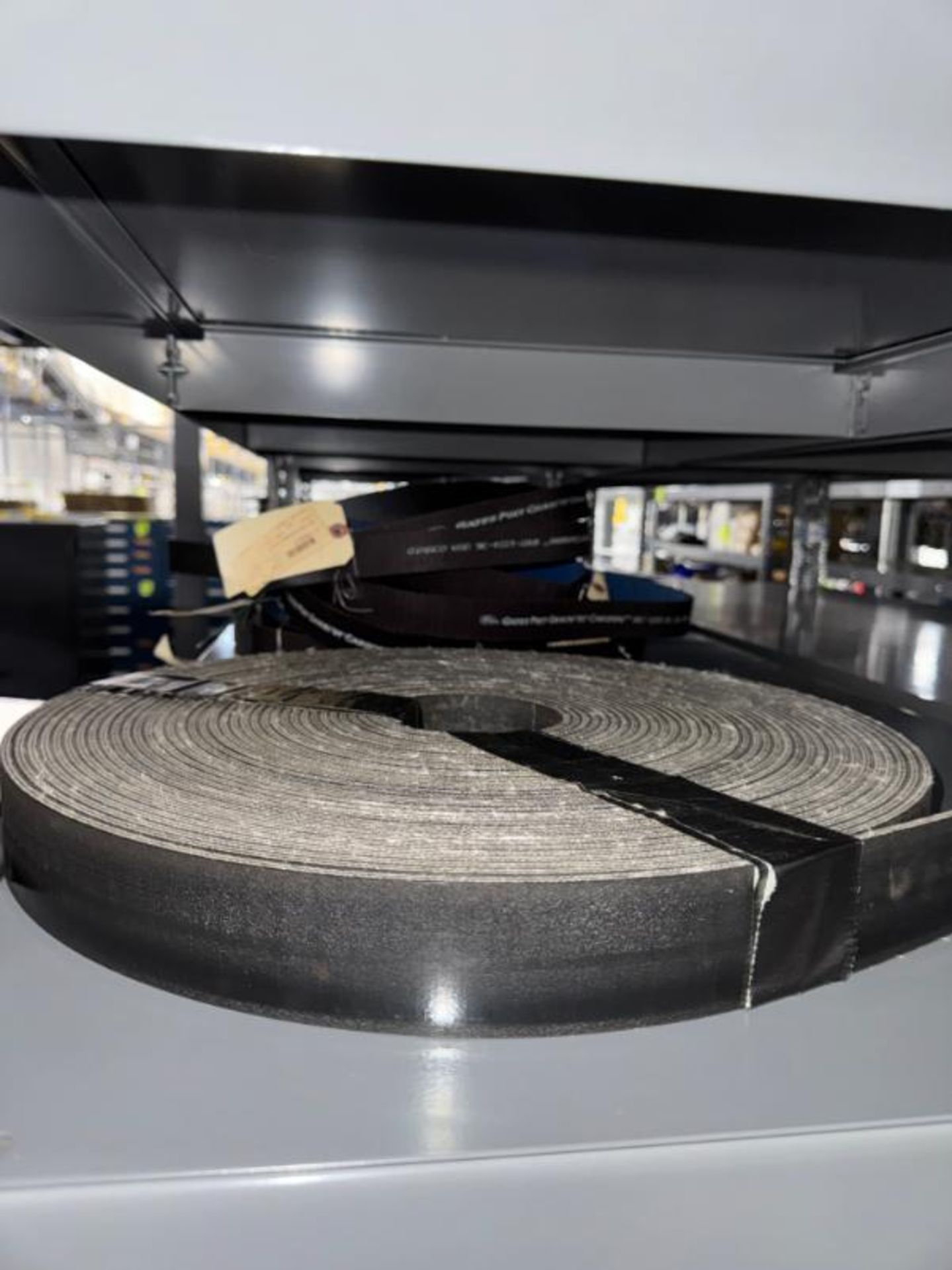 contents of shelf- 2" conveyor belts & timing belts