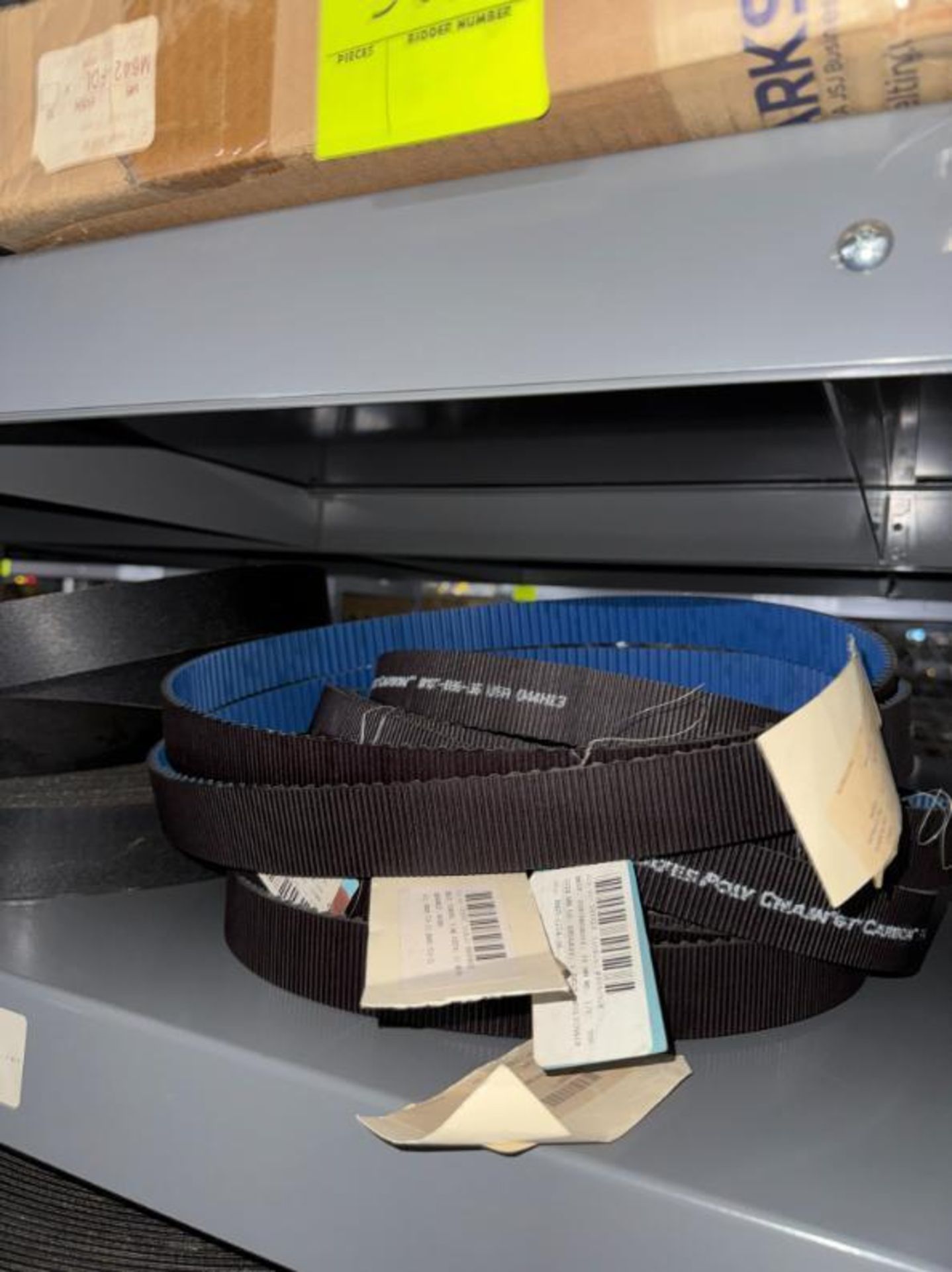 contents of shelf- 2" conveyor belts & timing belts - Image 2 of 4