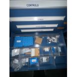 contents of 3) drawers- Sick bar code scanner parts, etc