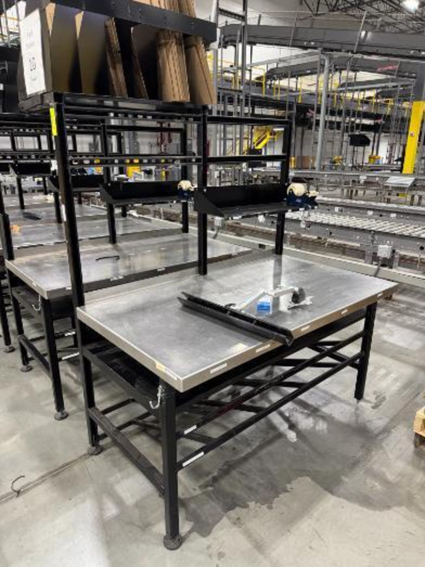 steel frame work benches w/ stainless work surface