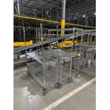 wire shelving units, on casters