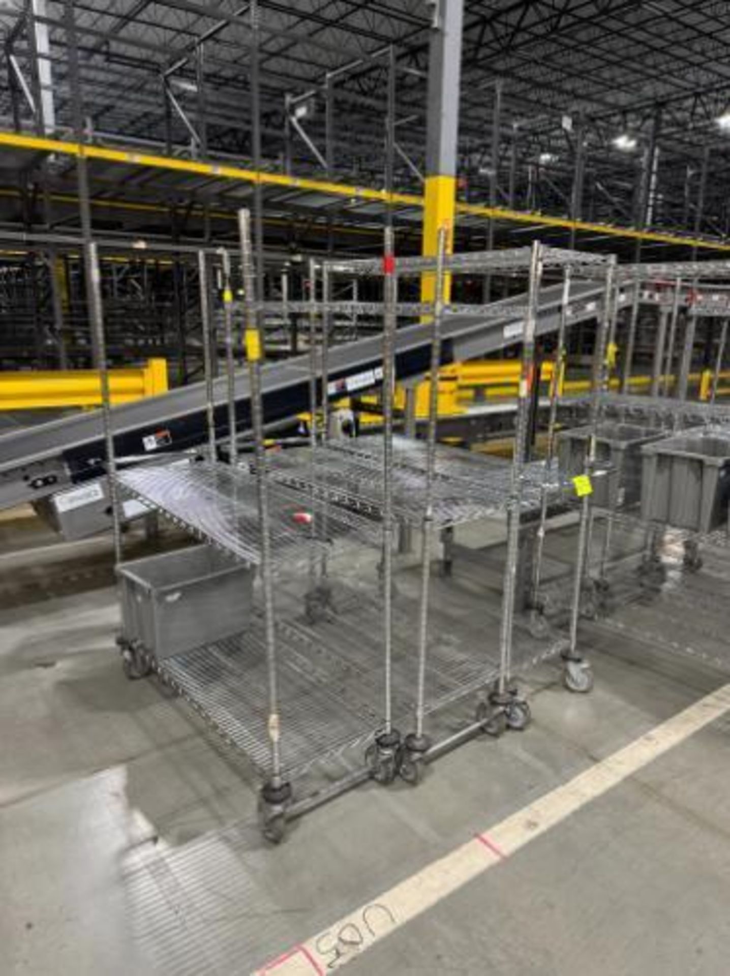 wire shelving units, on casters