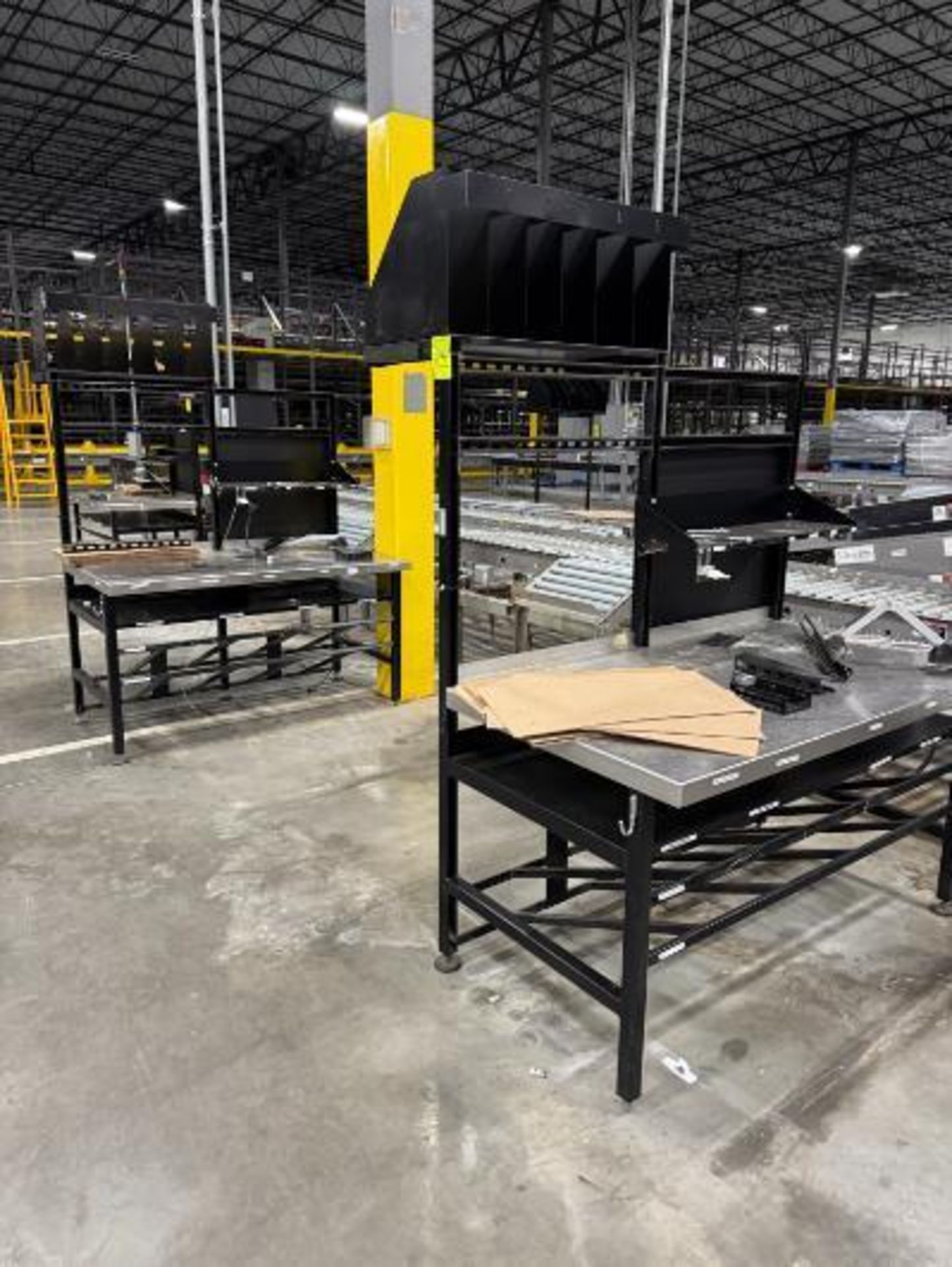 steel frame work benches w/ stainless work surface - Image 2 of 3