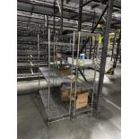 wire shelving units, on casters, w/ contents