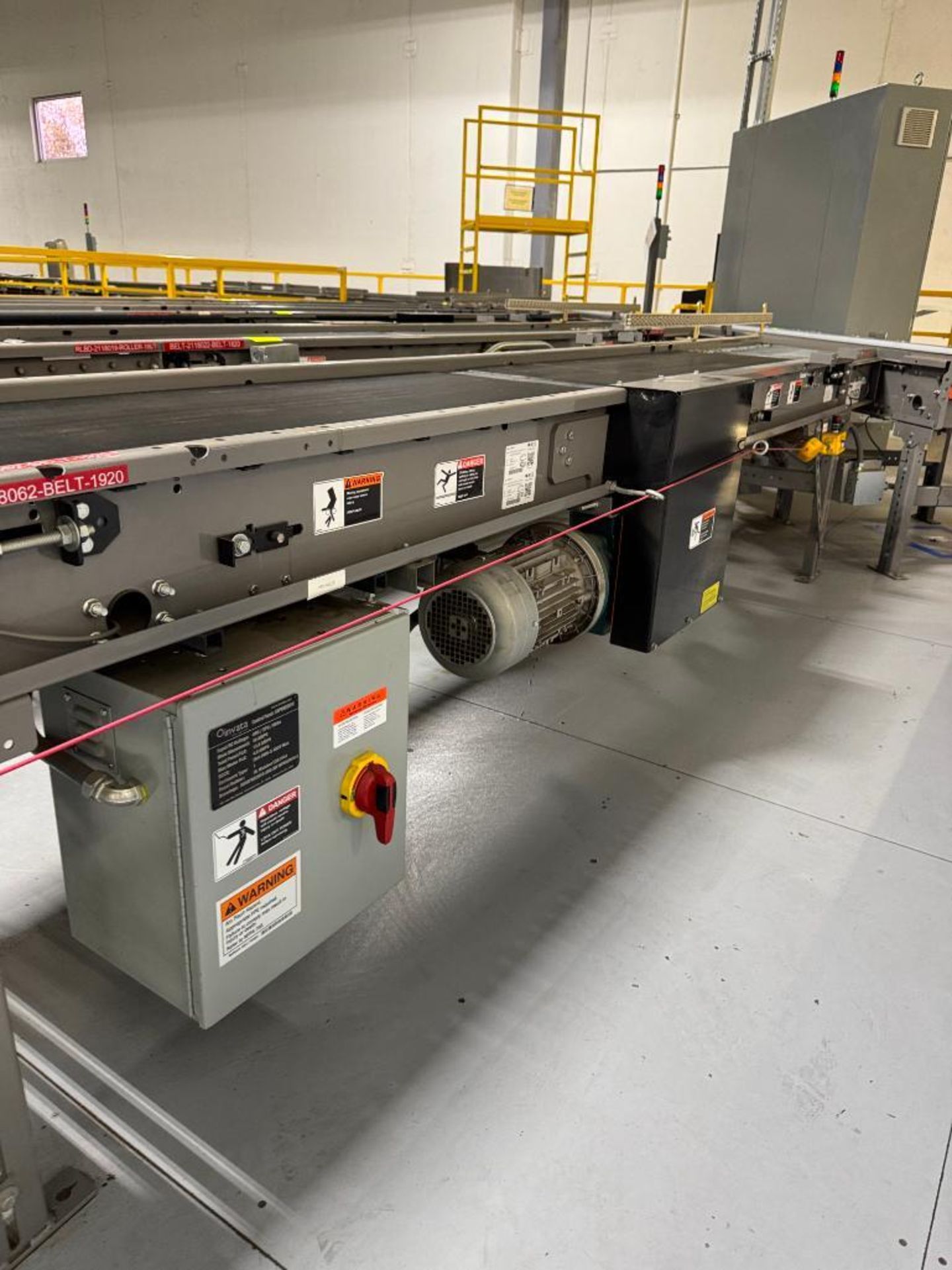 Invata conveyor belt w/ powered rollers joins second belt - Image 2 of 3