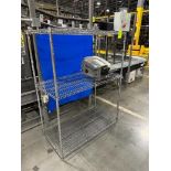 wire shelving unit w/ Better Pack box tape dispenser
