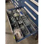 contents of 3) drawers- polyurethane hose, assorted hardware,
