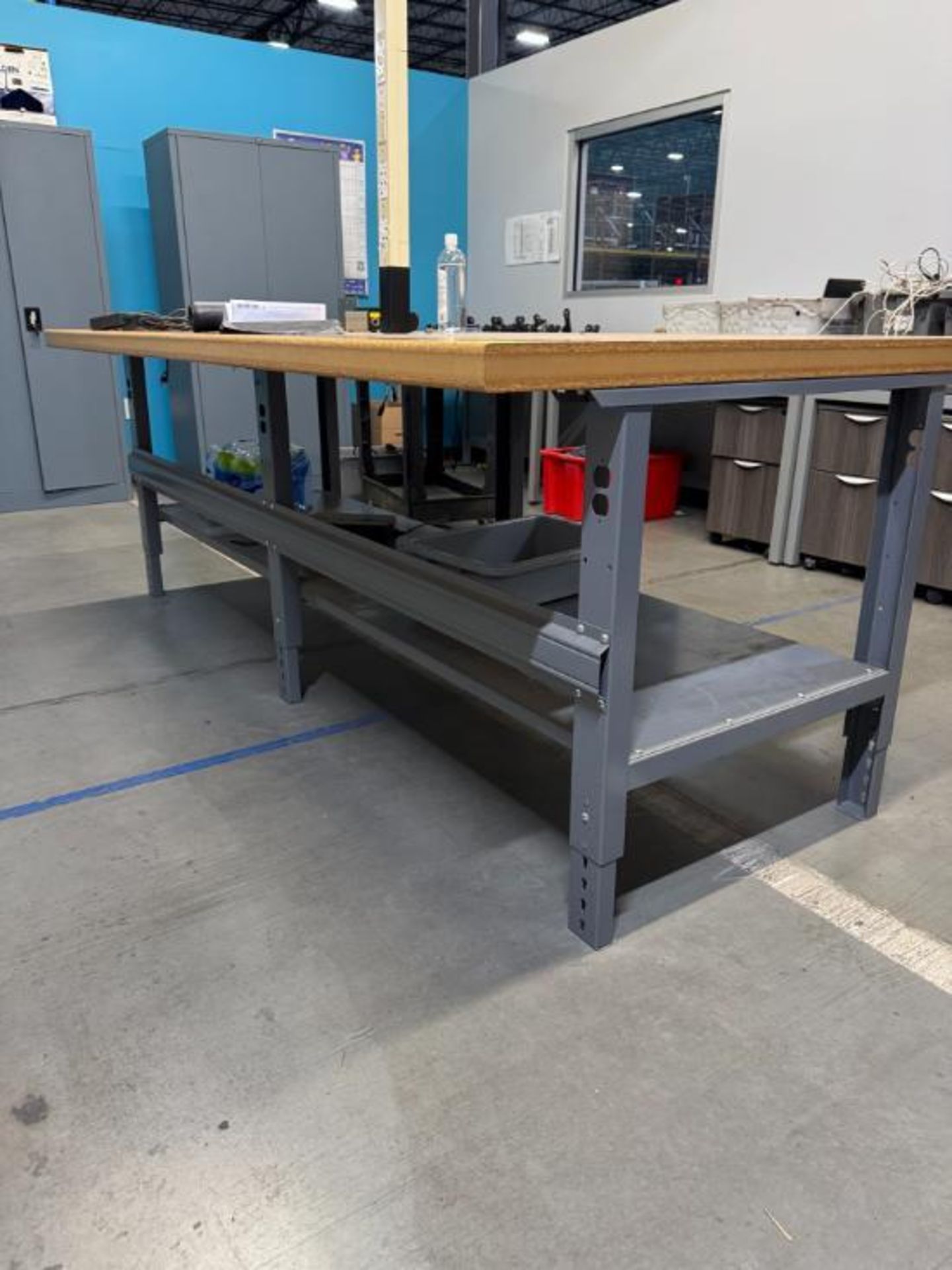 heavy duty work table- steel base w/ 2 1/8" thick top - Image 2 of 3