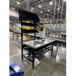 steel frame work bench w/ stainless work surface