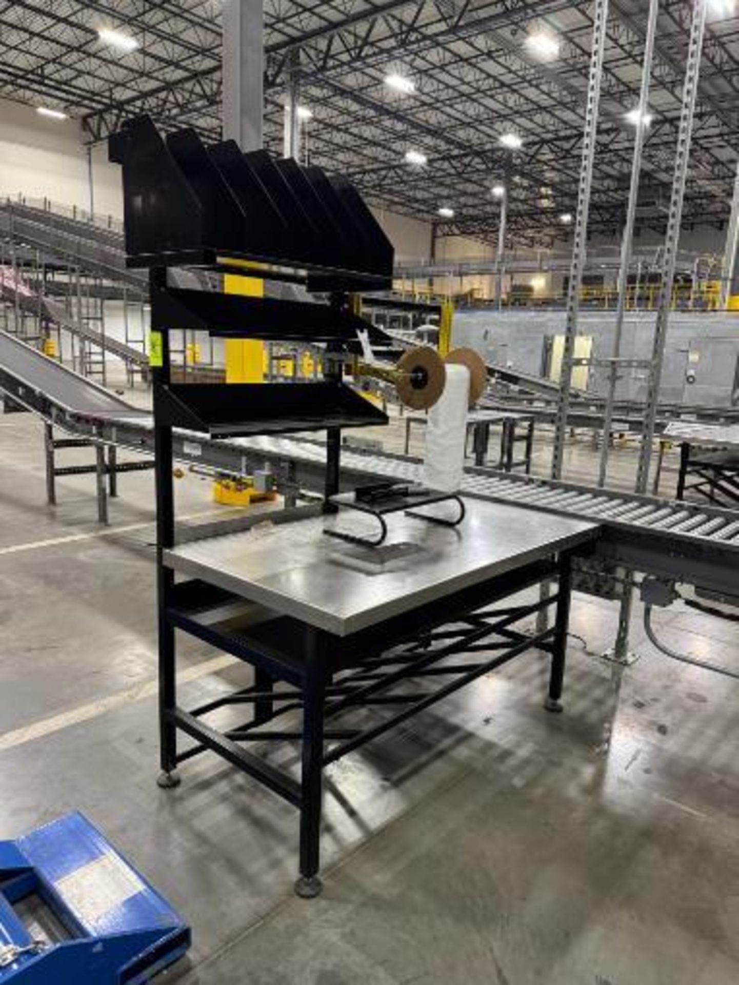steel frame work bench w/ stainless work surface