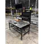 steel frame work bench w/ stainless work surface