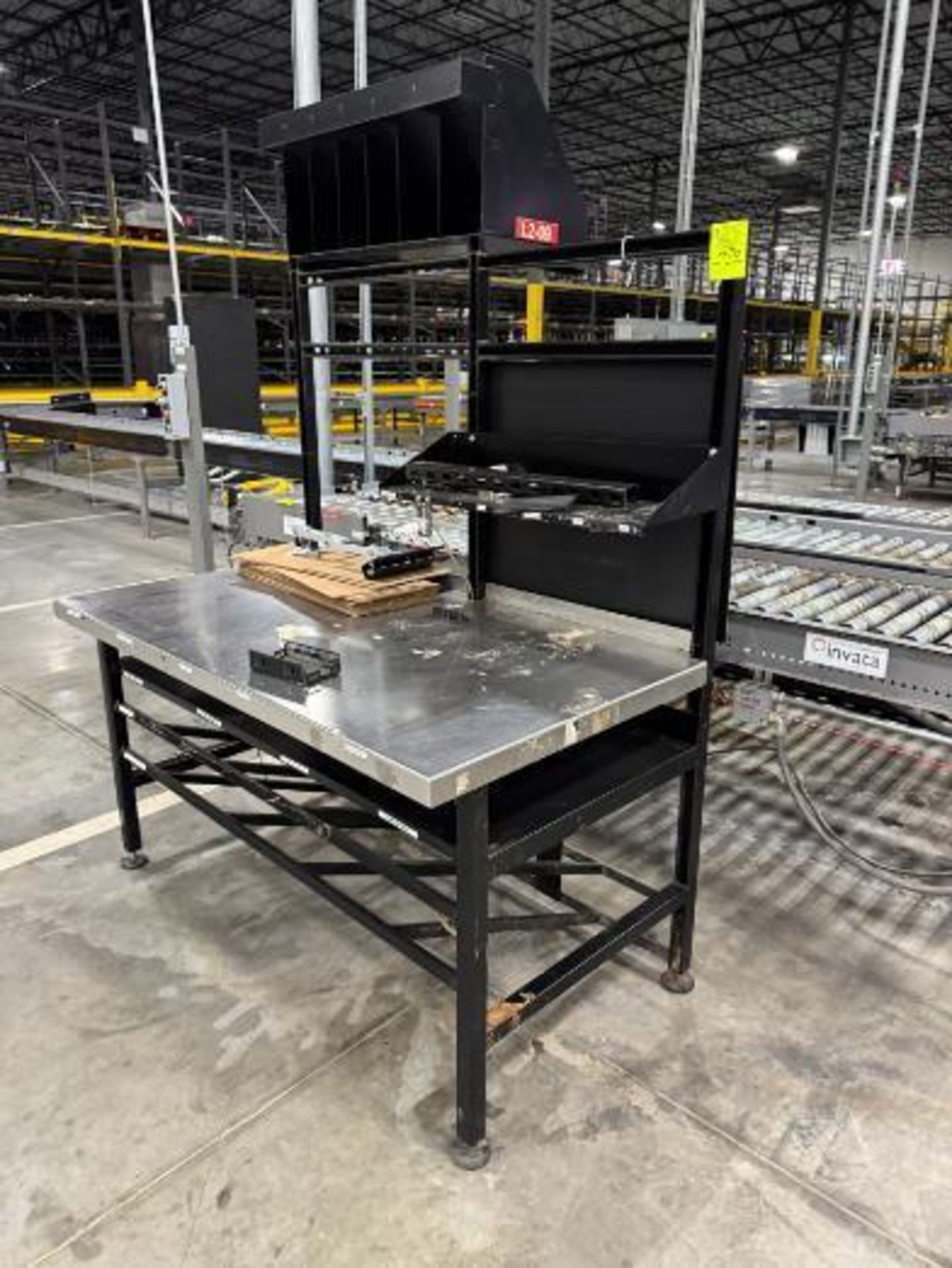 steel frame work bench w/ stainless work surface