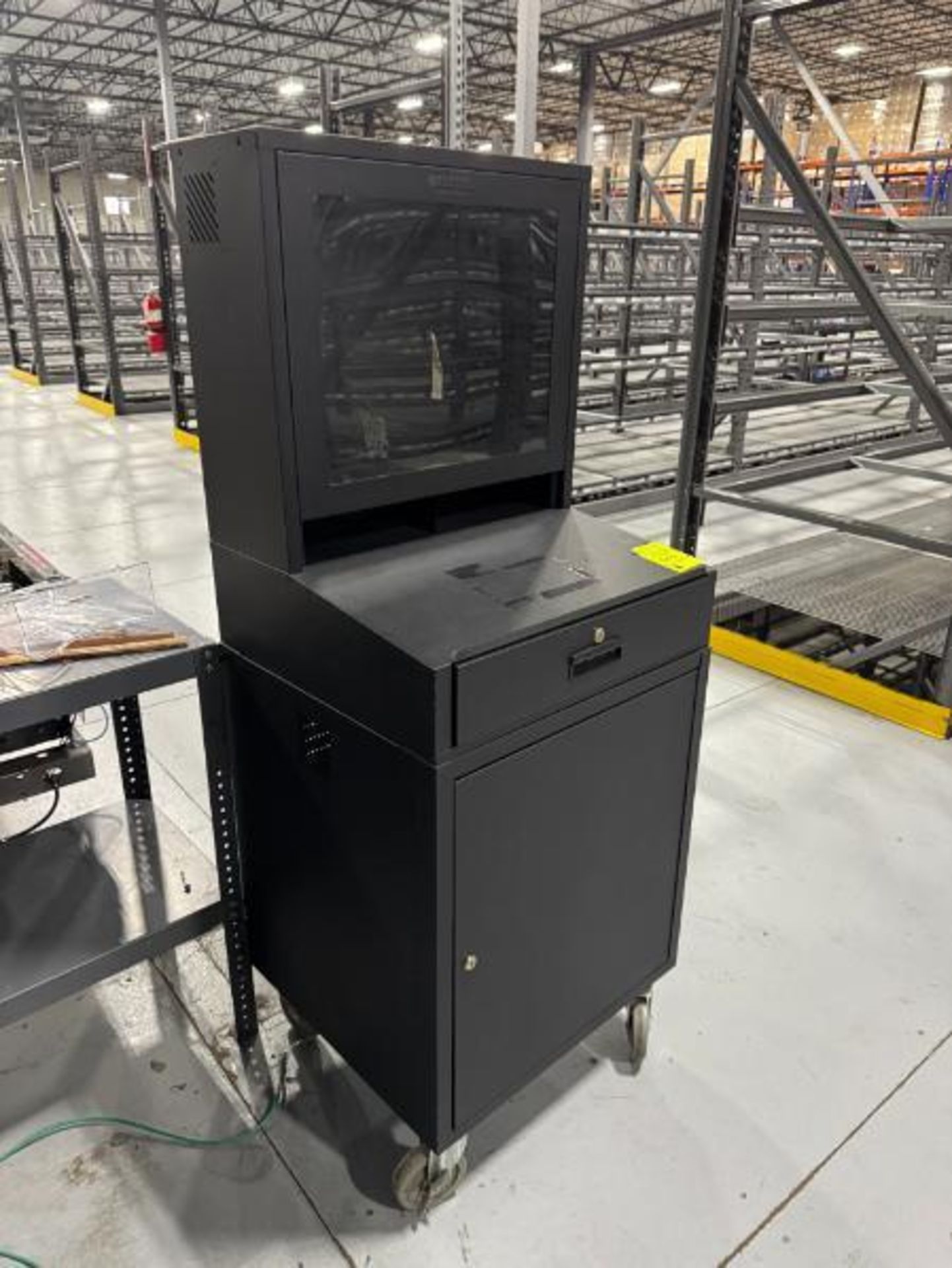 Global mobile computer station & steel table - Image 2 of 3