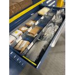contents of 8) drawers- case erector parts, VAC/cylinders,