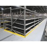 11) sections of pallet racking w/ gravity flow rollers