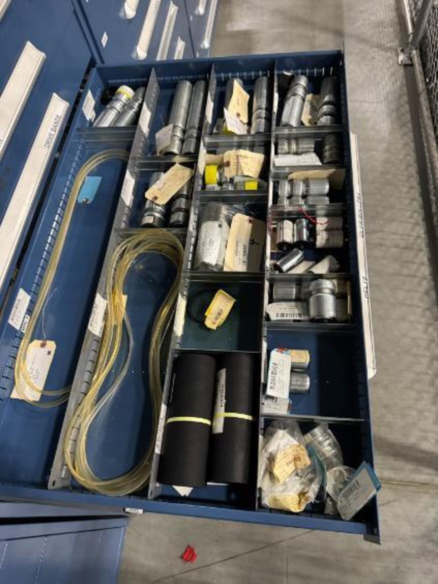 contents of 9) drawers- conveyor parts, idler rollers, belts, - Image 6 of 11