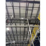 Invata partially powered roller conveyor, on ~16' uprights