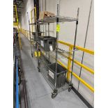 wire shelving units, on casters