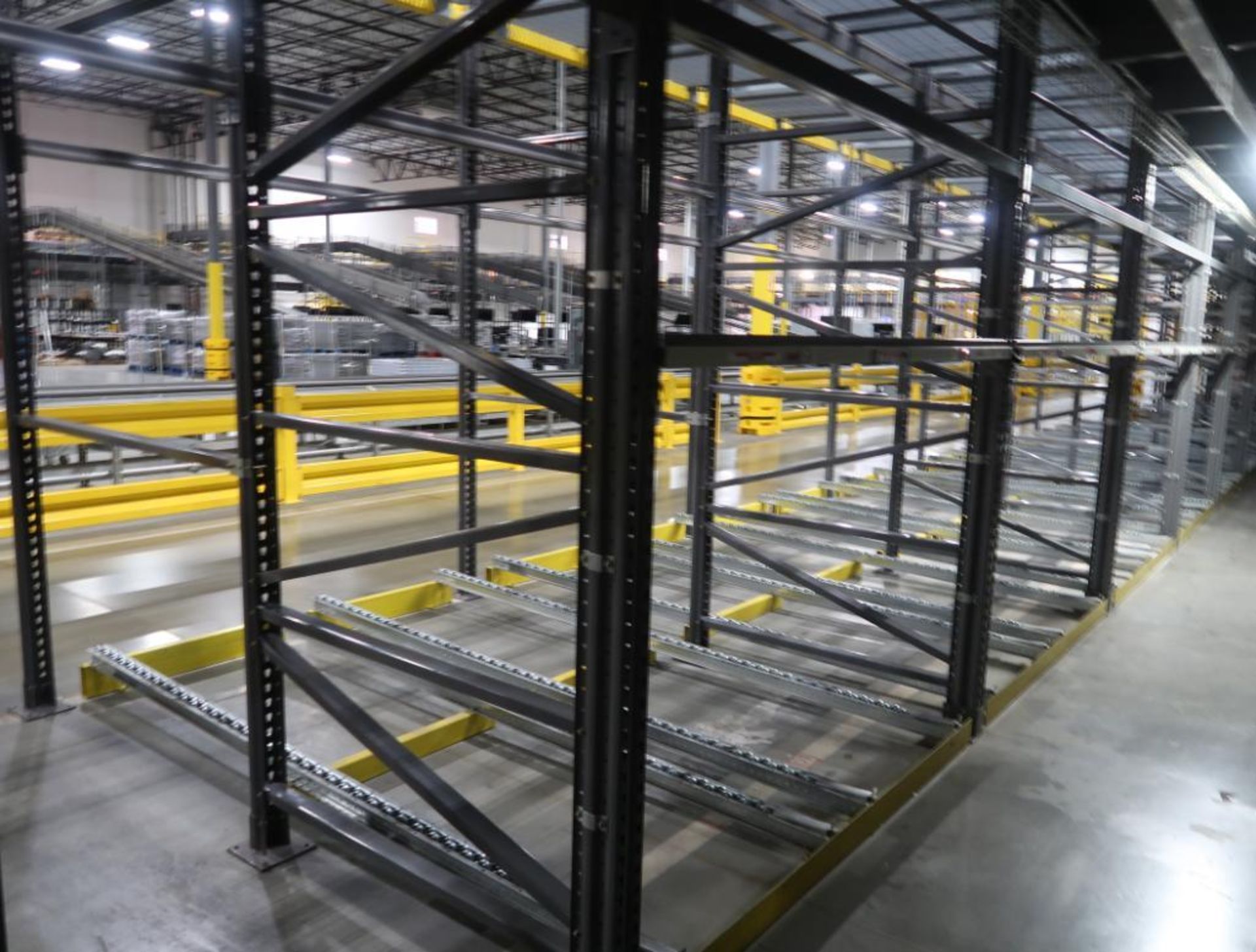 11) sections of pallet racking w/ gravity flow rollers - Image 2 of 6