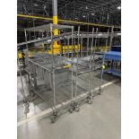 wire shelving units, on casters