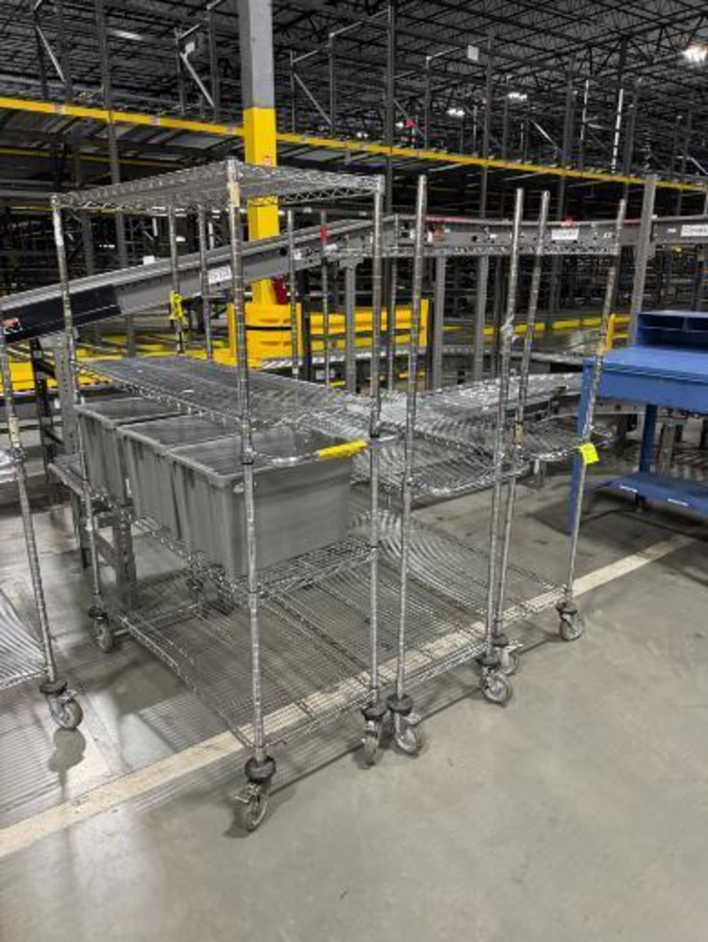 wire shelving units, on casters