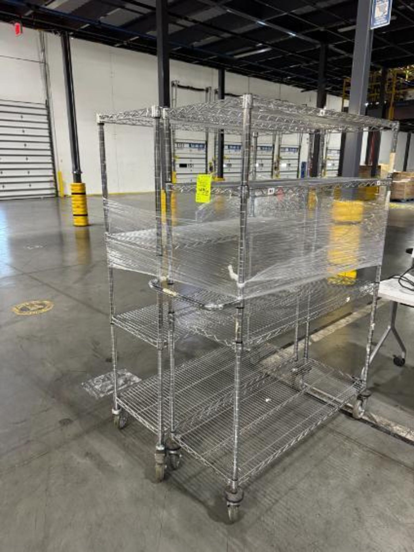 wire shelving units, on casters