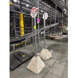 sign stanchions w/ concrete bases