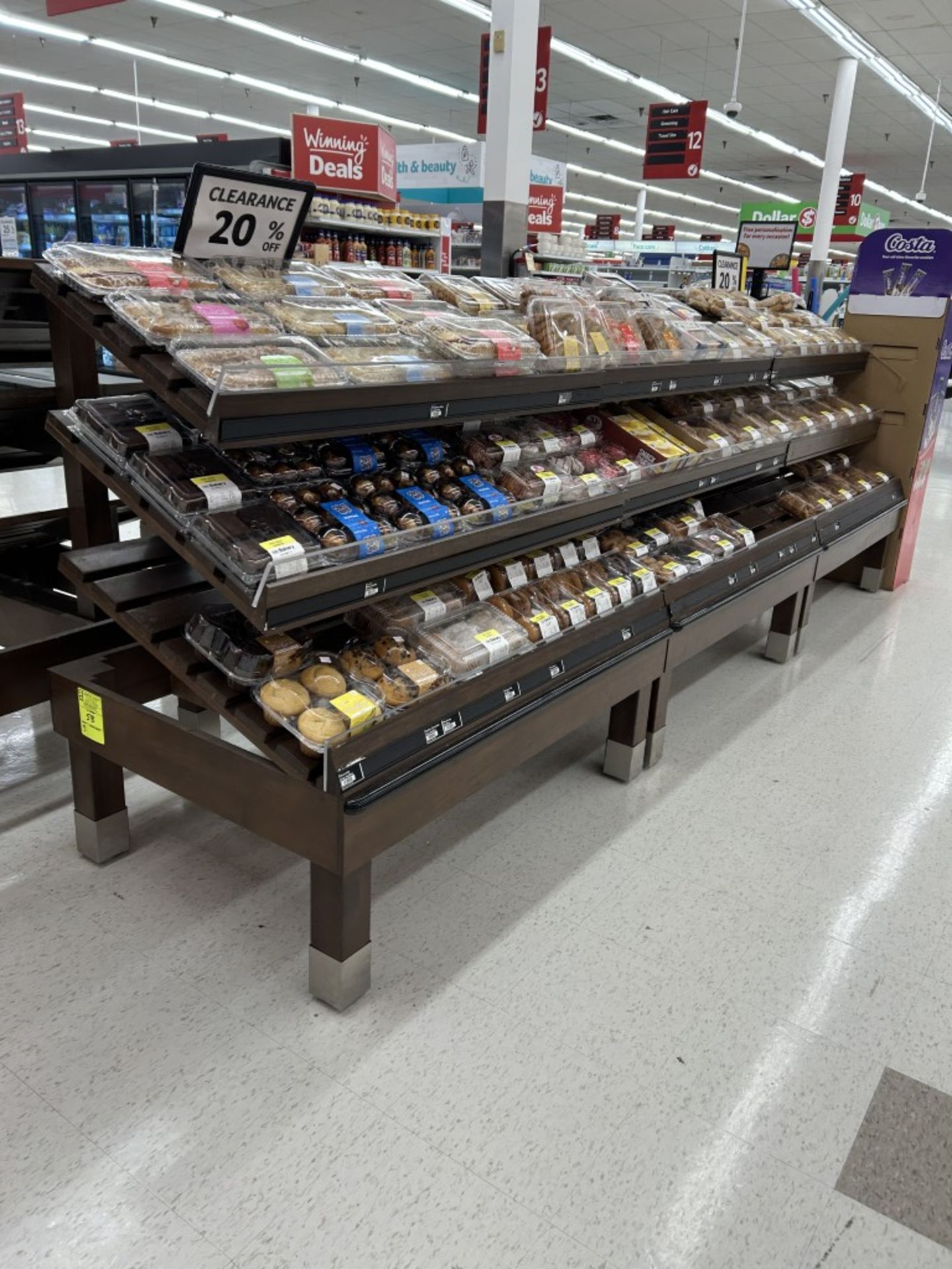 4FT SLANT SHELF WOODEN BAKERY MERCHANDISERS