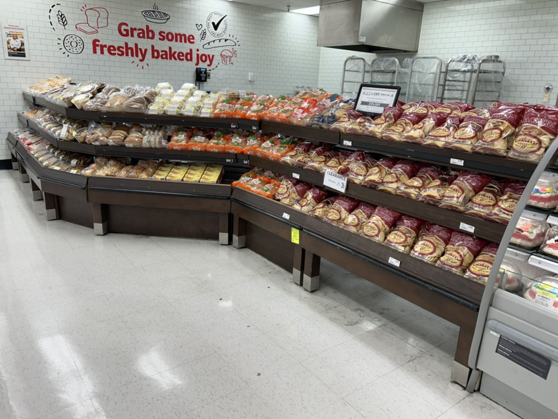 3-TIER WOODEN SLANT SHELF BAKERY MERCHANDISERS