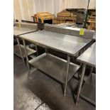 Stainless Steel table w/ undershelf & backsplash