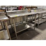 Stainless Steel table w/ undershelf & backsplash