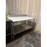 Stainless Steel table w/ polly top, backsplash, & undershelf