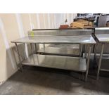 Stainless Steel table w/ undershelf & backsplash