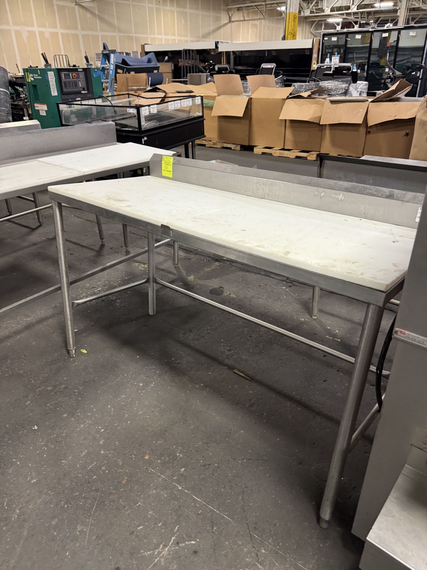 Stainless Steel table w/ polly top & backsplash - Image 2 of 2