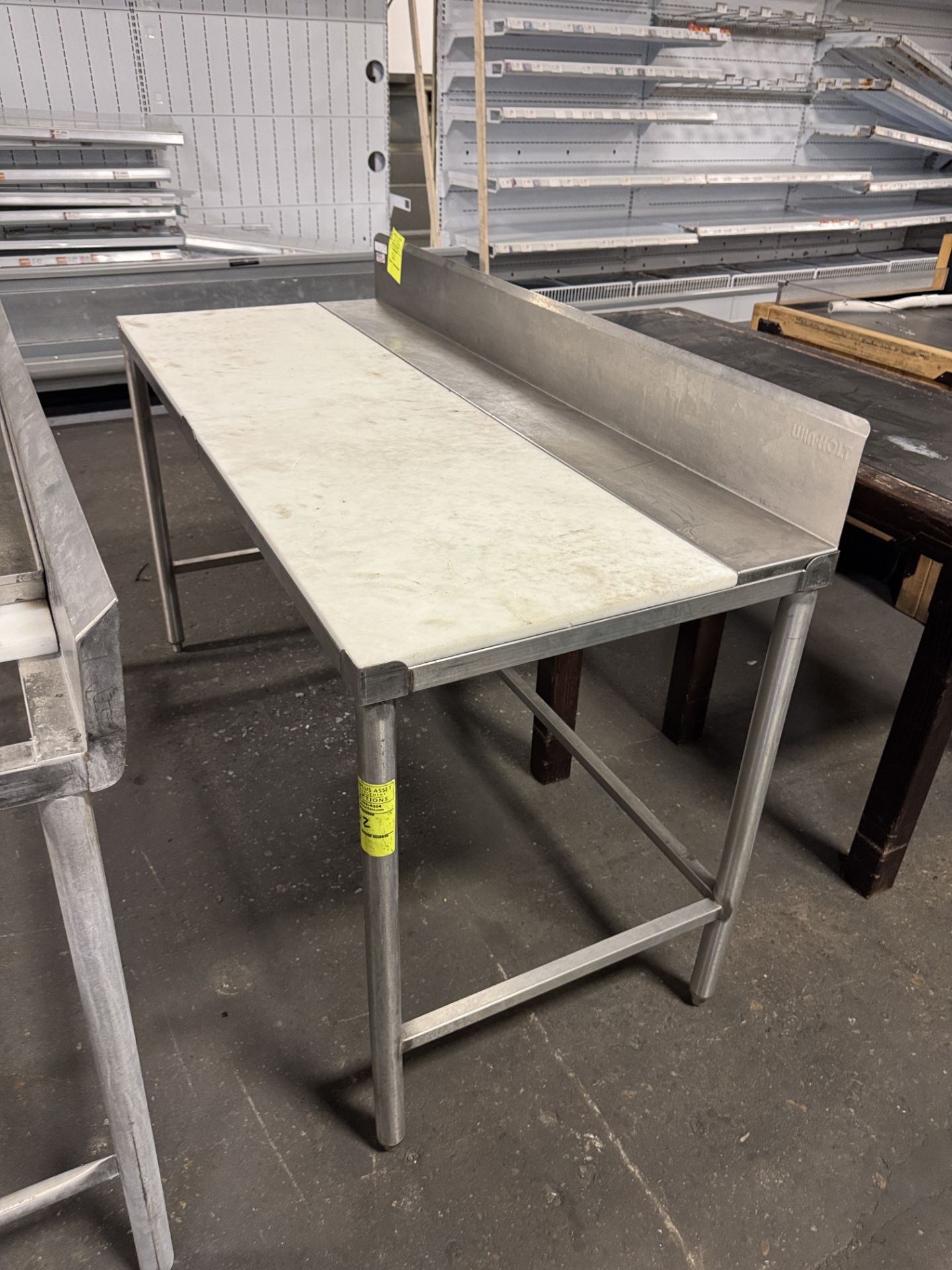 Stainless Steel table w/ polly top & backsplash - Image 2 of 2