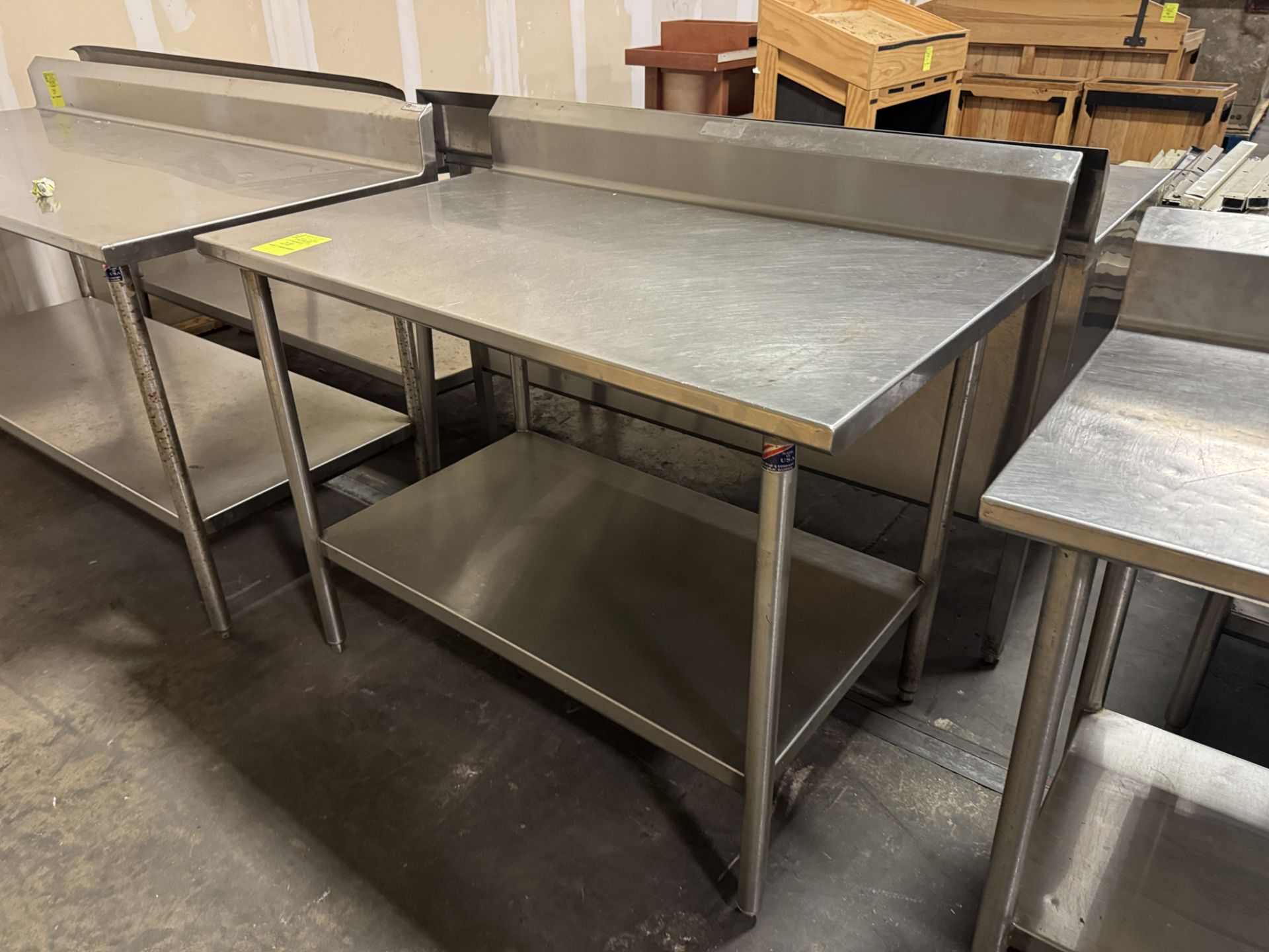 Stainless Steel table w/ undershelf & backsplash - Image 2 of 2