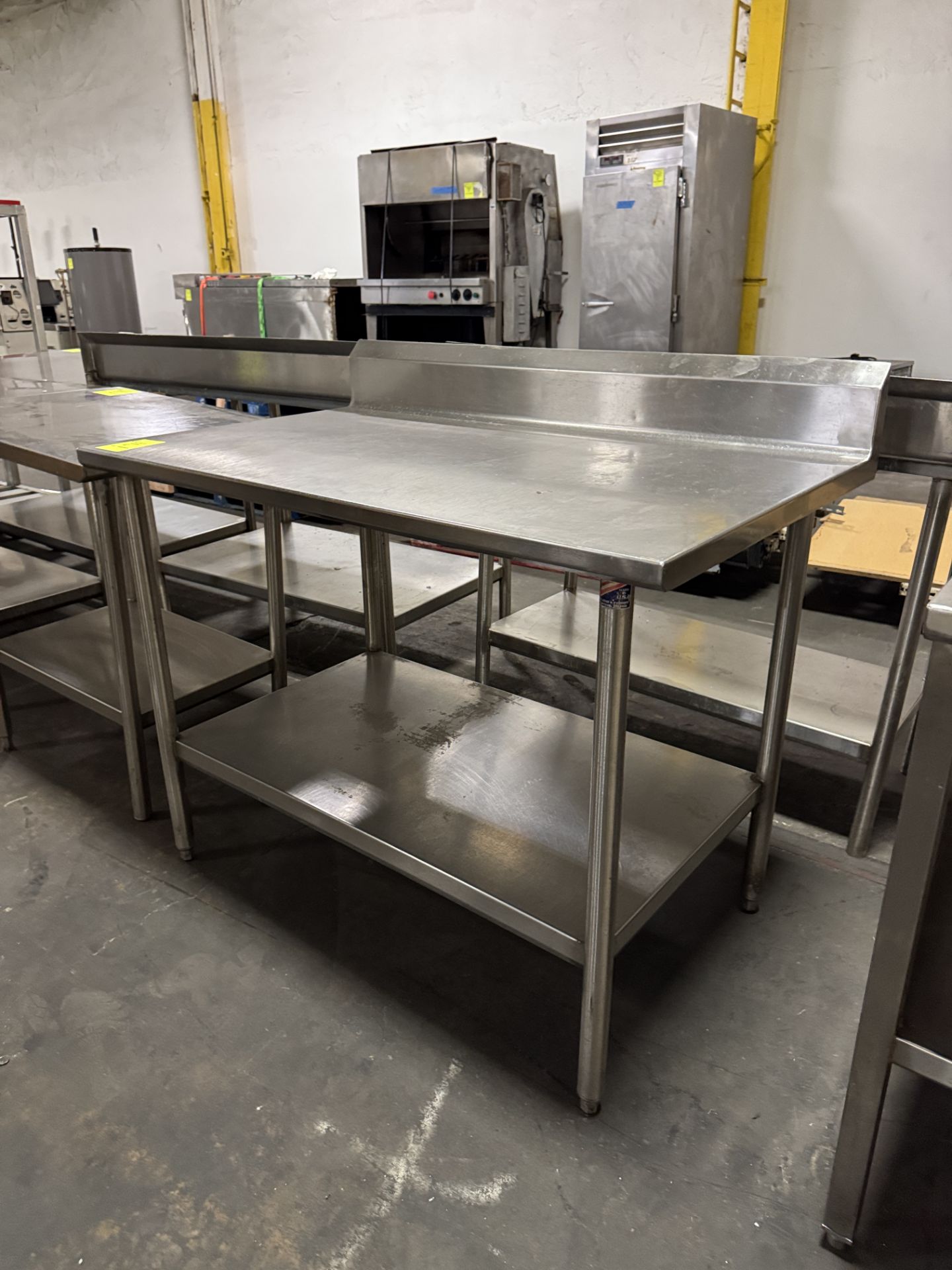Stainless Steel table w/ undershelf & backsplash - Image 2 of 2