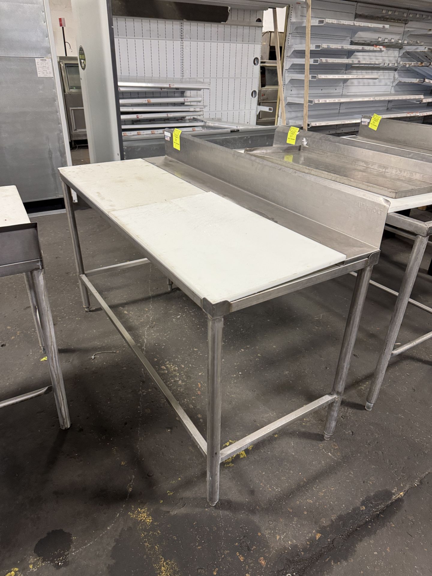 Stainless Steel table w/ polly top & backsplash - Image 2 of 2