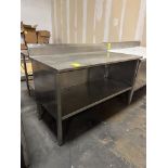 Stainless Steel table w/ undershelf & backsplash