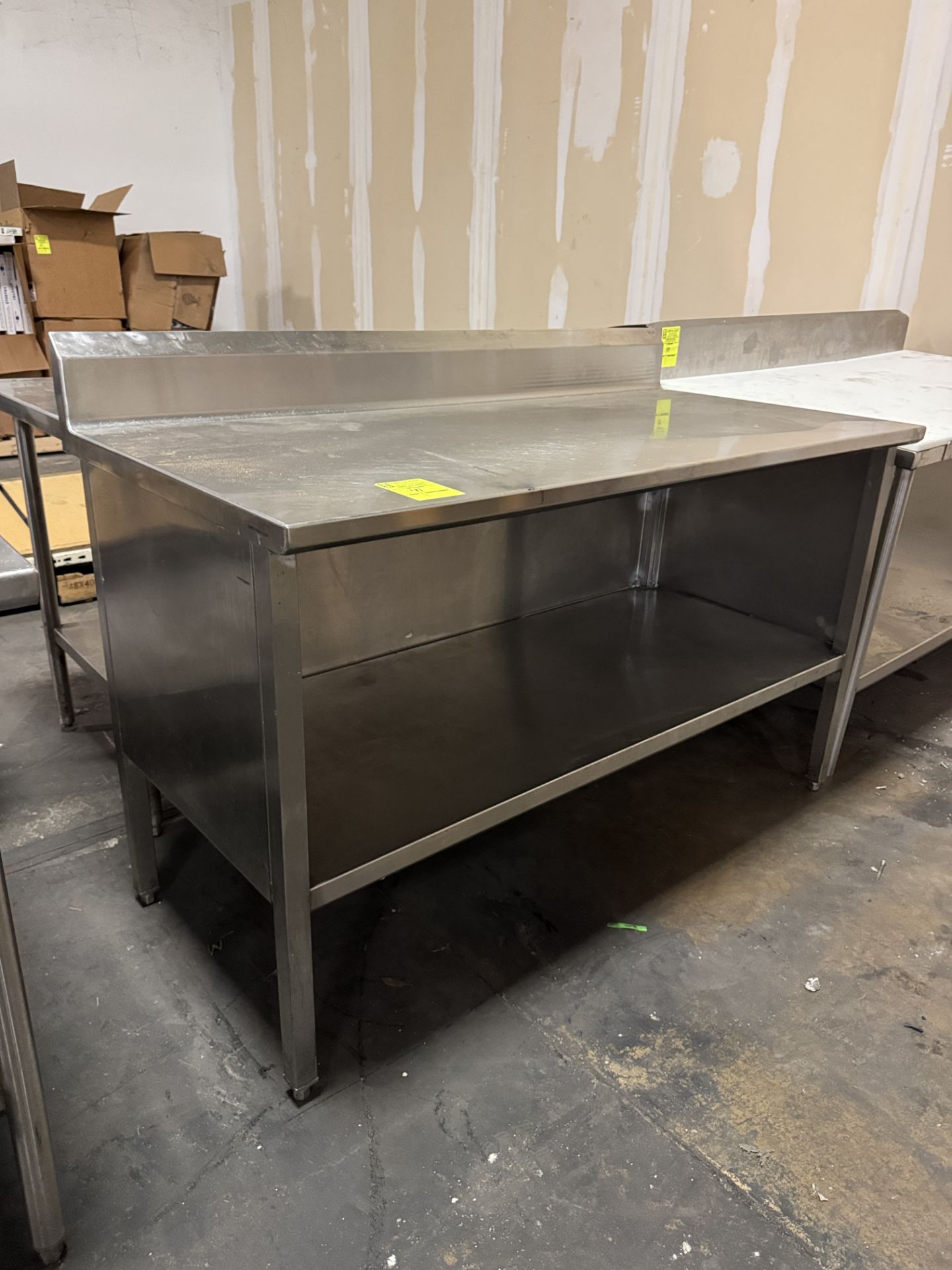 Stainless Steel table w/ undershelf & backsplash