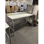 Stainless Steel table w/ polly top & backsplash