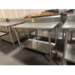 Stainless Steel table w/ undershelf & backsplash