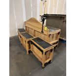 wooden dry produce display table w/ 3 side display tables