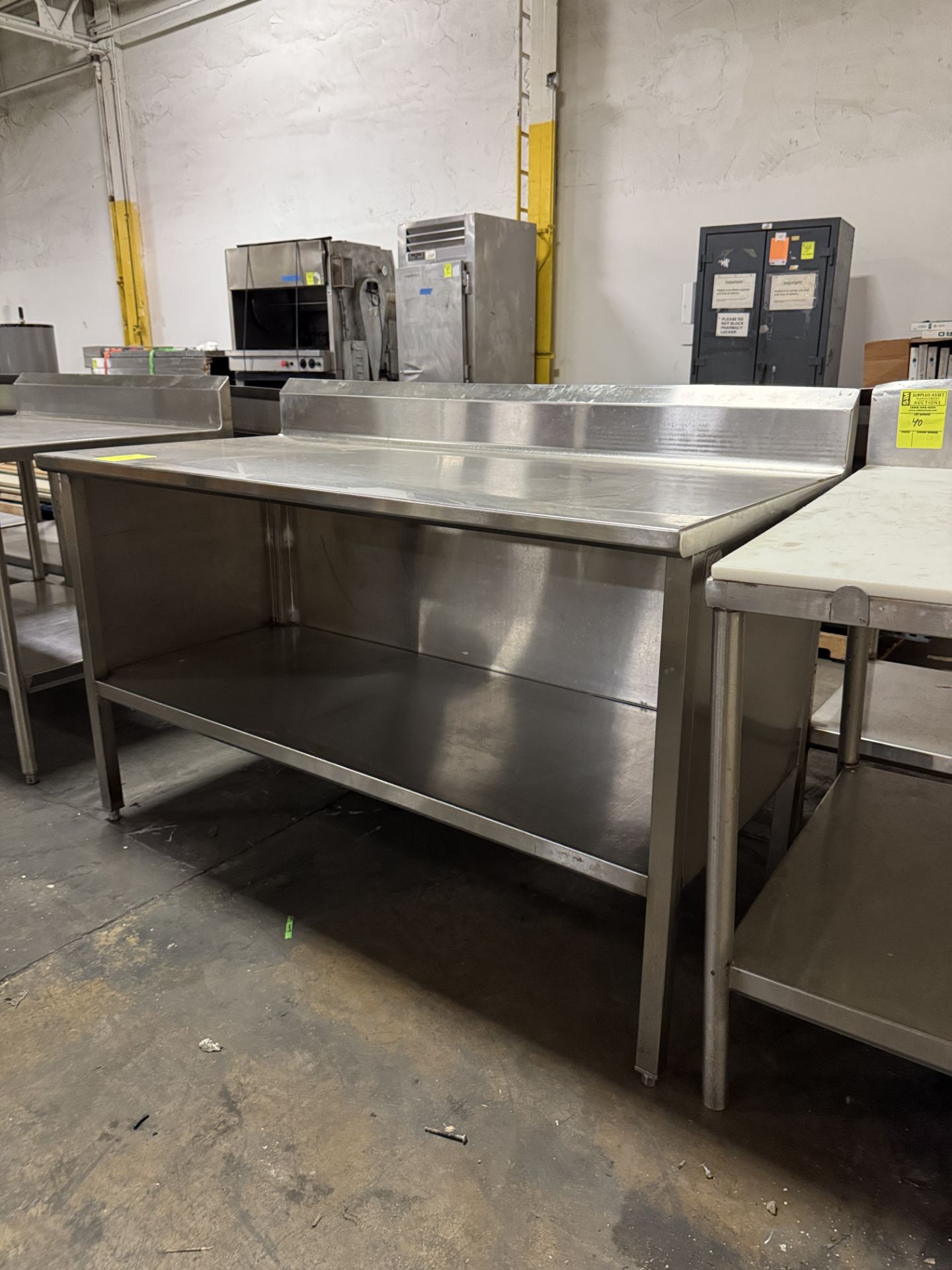 Stainless Steel table w/ undershelf & backsplash - Image 2 of 2