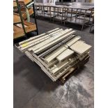 Pallet of Lozier shelving parts, uprights and shelves