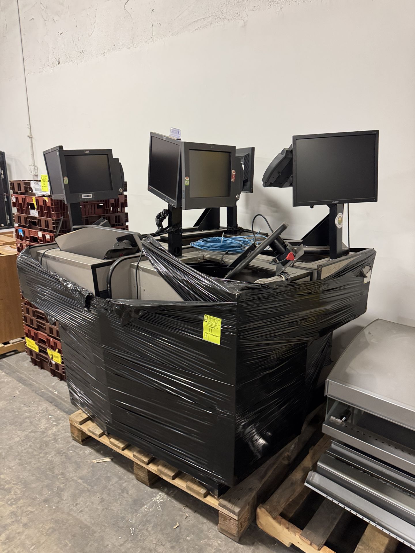 Checkout Lane POS section w/ checkout monitors (no scales) - Image 3 of 4