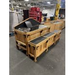 wooden dry produce display table w/ 3 side display tables