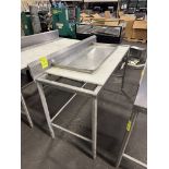 Stainless Steel table w/ polly top & backsplash